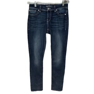 BKE Harper Jeans Women's 28x31.5 Inch (27R Tag) Skinny Stretch Blue Denim
